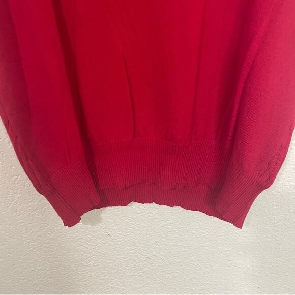 Nine & Co by Nine West Red Cable Knit V Neck Cotton Sweater Vest Y2K NWT Size XL - Picture 7 of 7